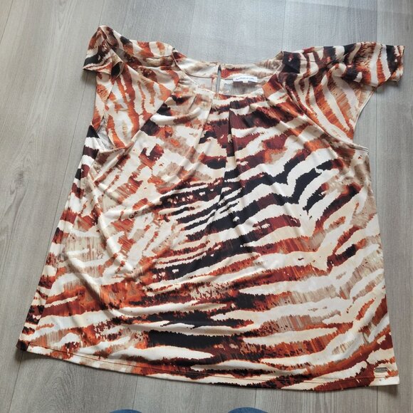 Calvin Klein Womens XL Abstract Print Blouse - Picture 2 of 6